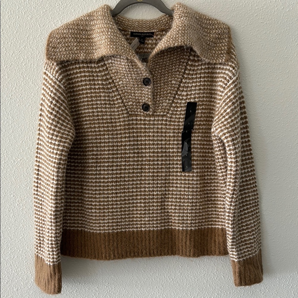 Banana Republic Houndstooth Wool Sweater  NWT
